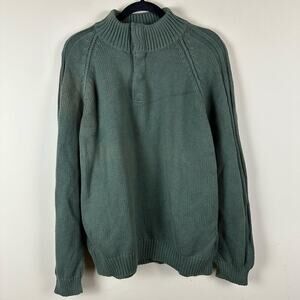 The Territory Ahead Cashmere Blend Henley Mock Neck Sweater Snap Reverse Mens XL